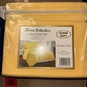 Home Collection Queen Sheet Set in Sunny Yellow 2000 thread count
